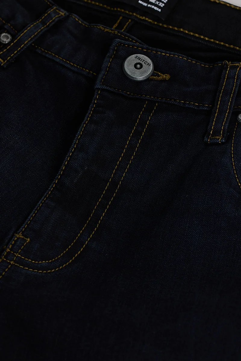 SNITCH Navy Straight Fit Jeans